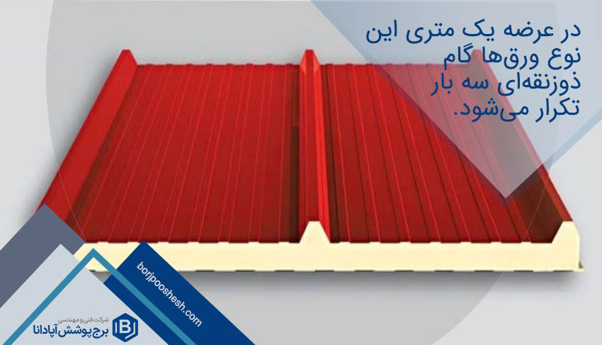 ساندویچ پانل سقفی سه گام 